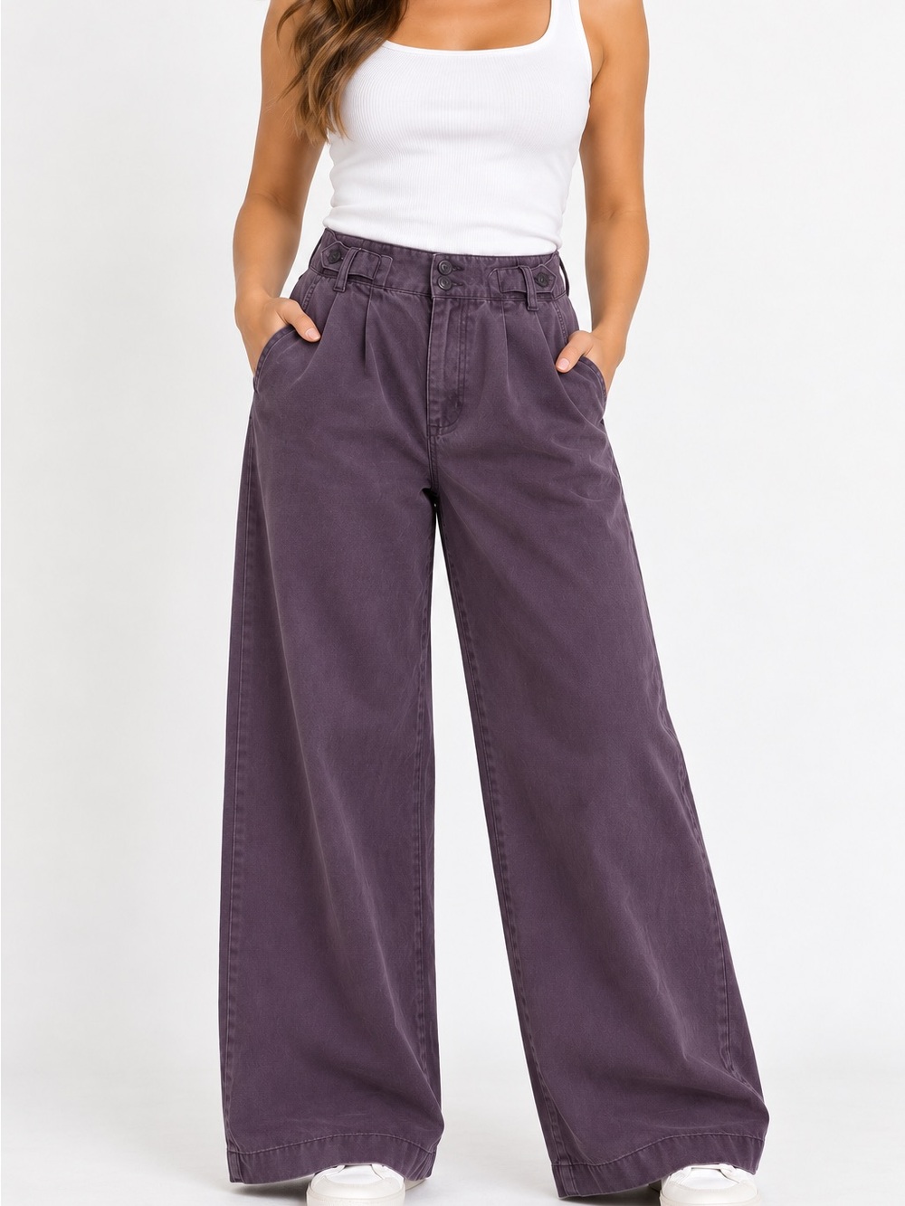 Madewell Wide-Leg High-Waist Pants in Brown